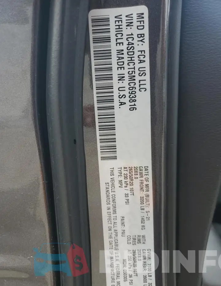 1C4SDHCT5MC693816 Photo# 13