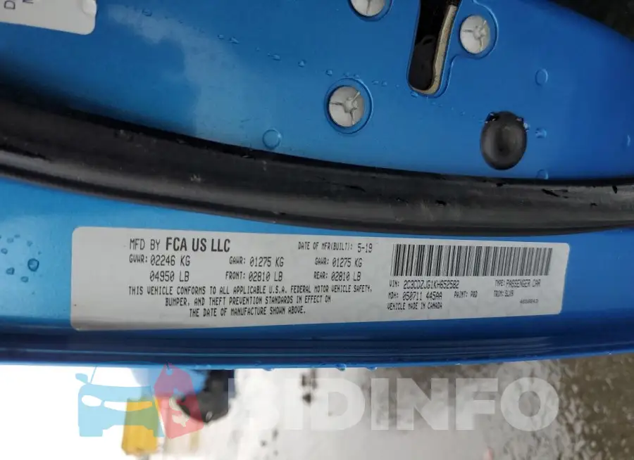2C3CDZJG1KH652582 Photo# 13