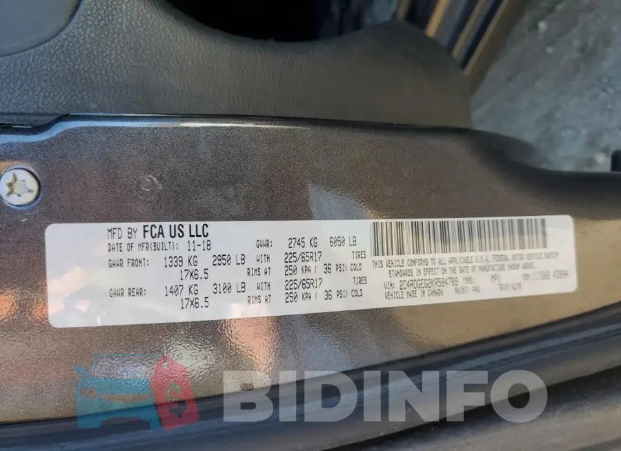 2C4RDGEG2KR584789 Photo# 13