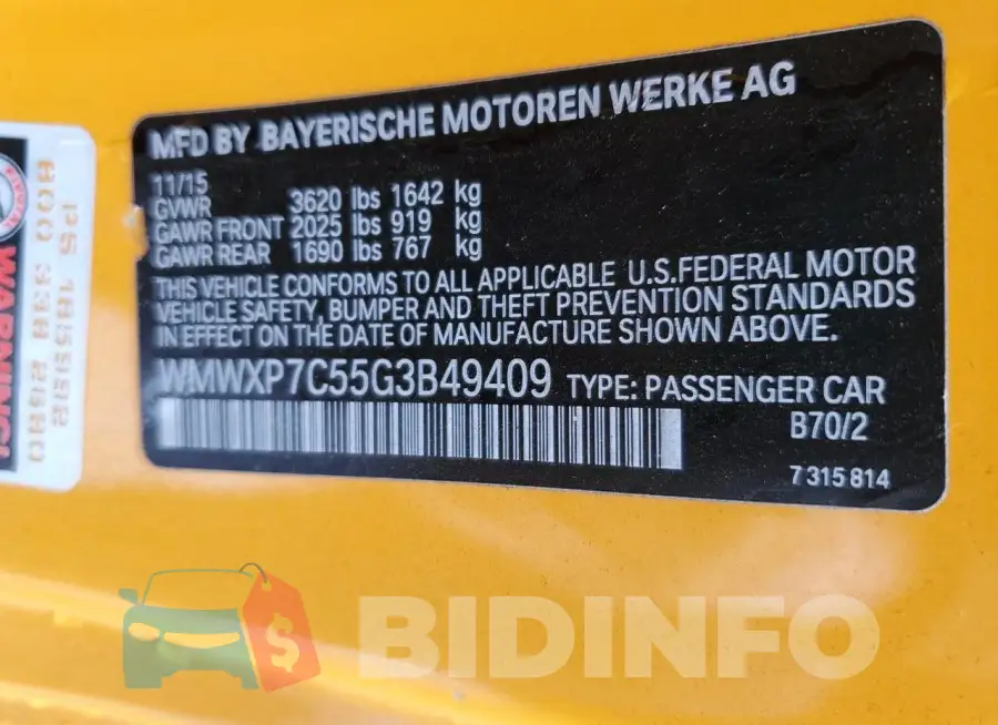 WMWXP7C55G3B49409 Photo# 12
