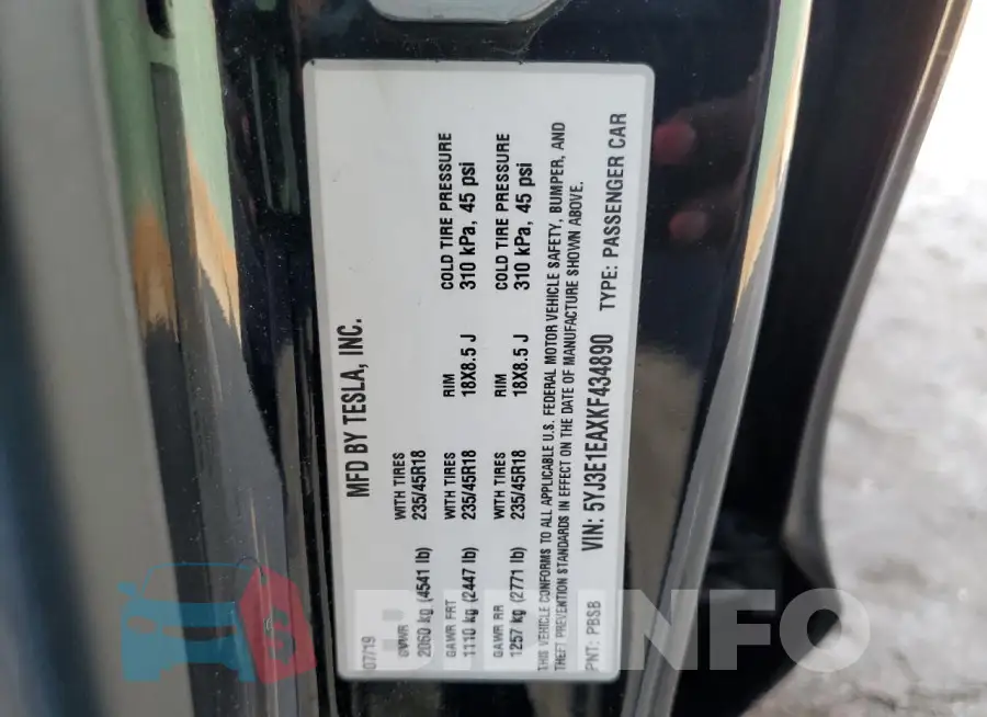 5YJ3E1EAXKF434890 Photo# 12