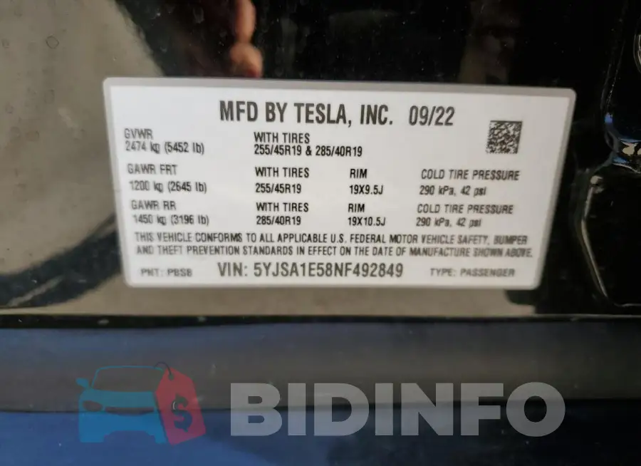 5YJSA1E58NF492849 Photo# 12