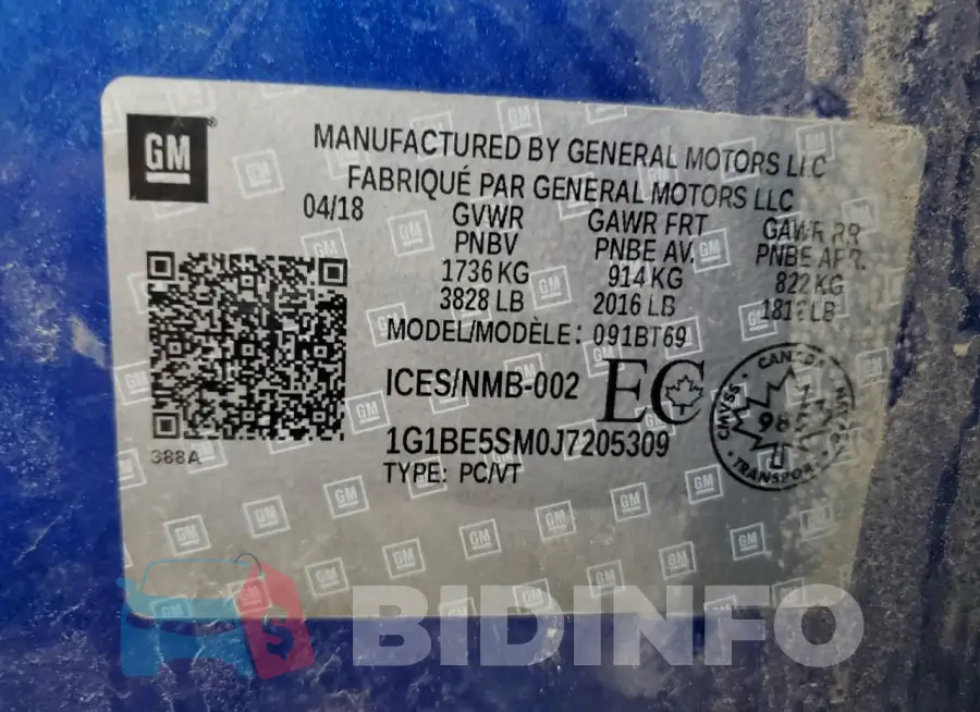 1G1BE5SM0J7205309 Photo# 12