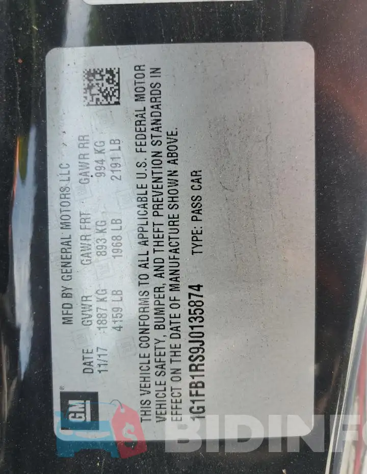 1G1FB1RS9J0135874 Photo# 12