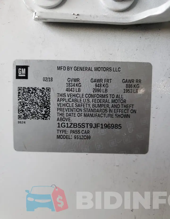 1G1ZB5ST9JF196985 Photo# 13