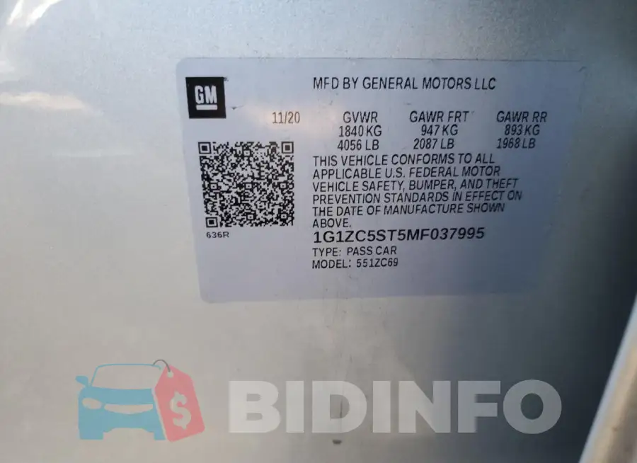 1G1ZC5ST5MF037995 Photo# 12