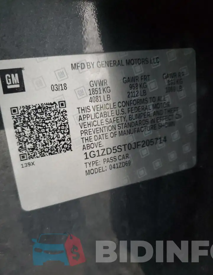 1G1ZD5ST0JF205714 Photo# 12