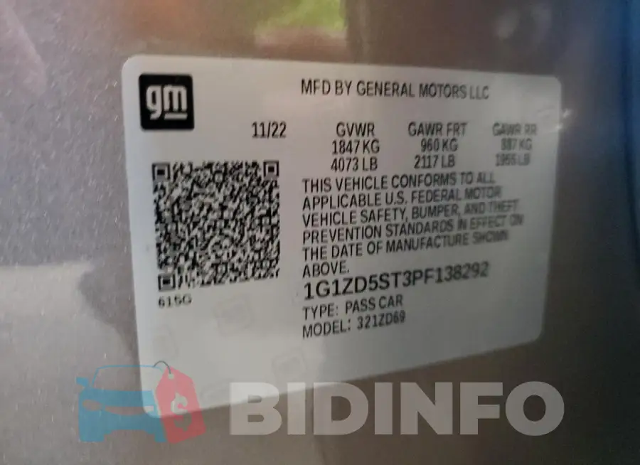 1G1ZD5ST3PF138292 Photo# 12