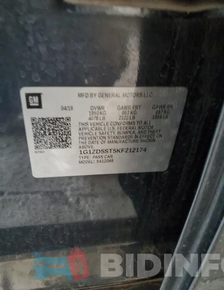 1G1ZD5ST5KF212174 Photo# 12