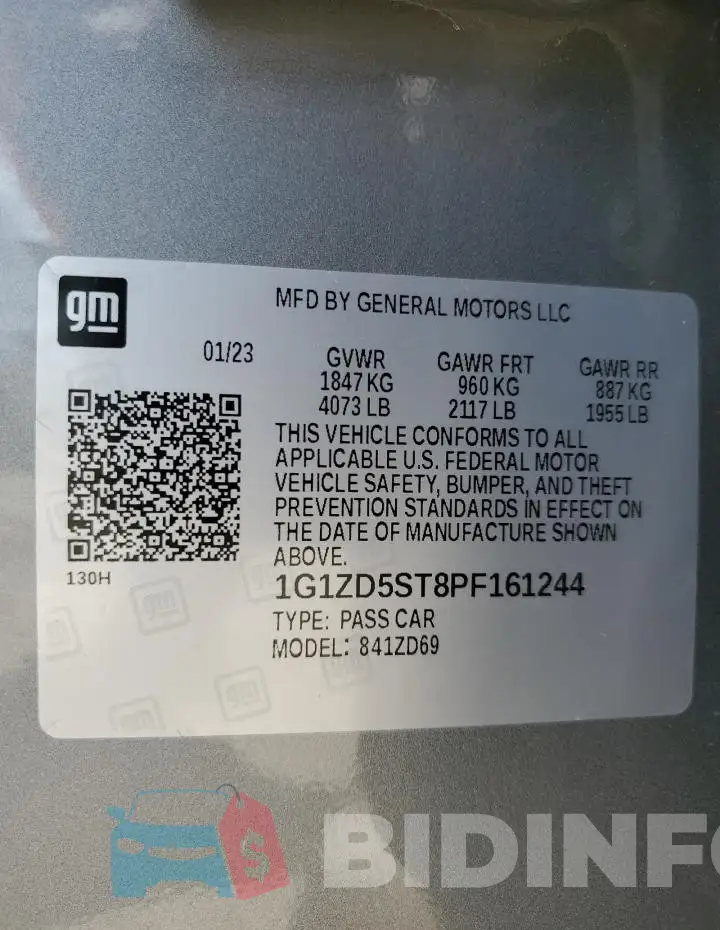 1G1ZD5ST8PF161244 Photo# 13