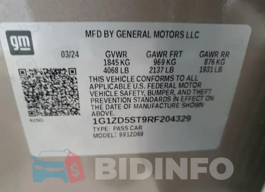 1G1ZD5ST9RF204329 Photo# 12