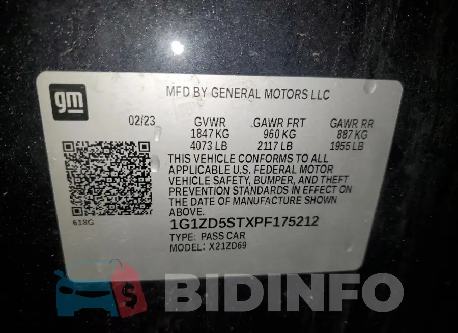 1G1ZD5STXPF175212 Photo# 13