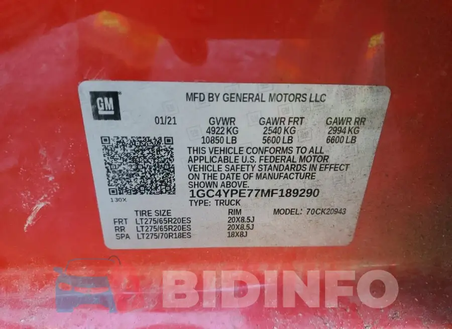 1GC4YPE77MF189290 Photo# 12
