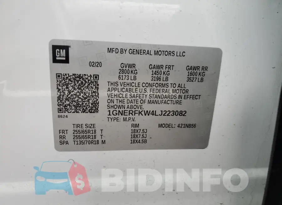 1GNERFKW4LJ223082 Photo# 13