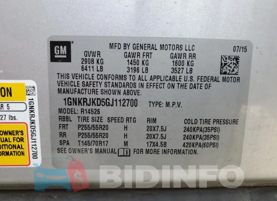 1GNKRJKD5GJ112700 Photo# 13