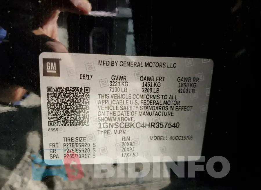 1GNSCBKC4HR357540 Photo# 13