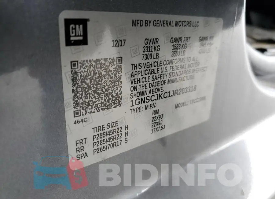 1GNSCJKC1JR203318 Photo# 13