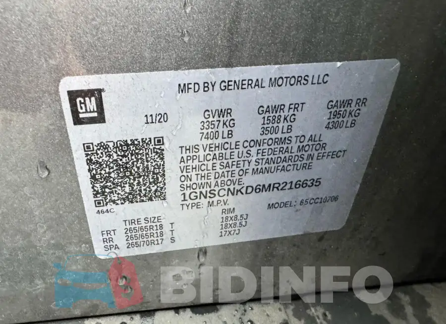 1GNSCNKD6MR216635 Photo# 10