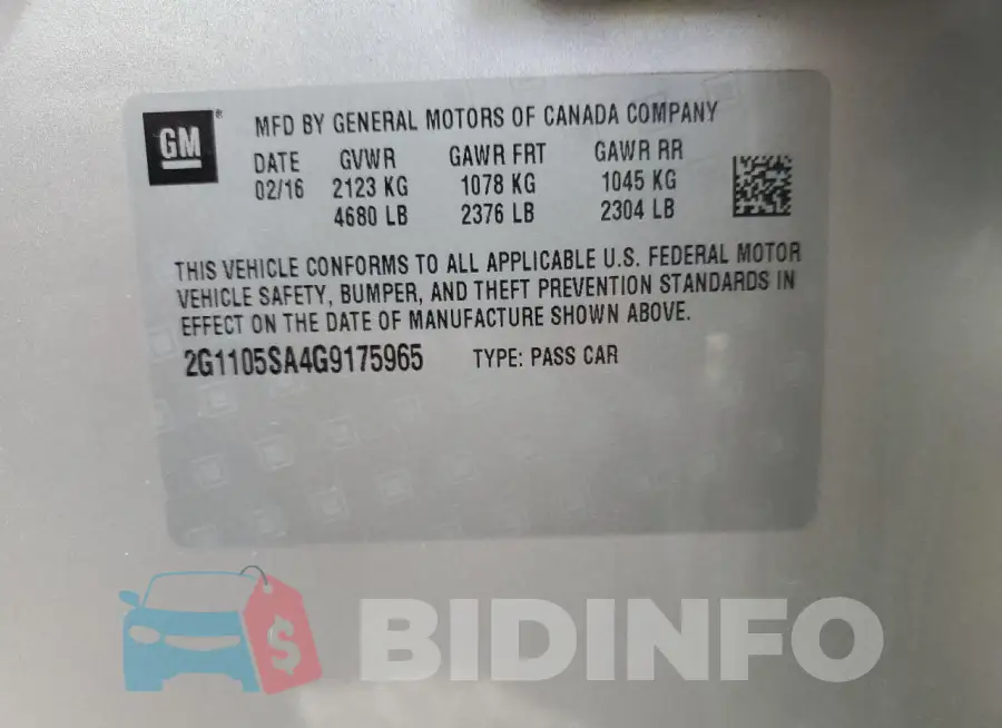 2G1105SA4G9175965 Photo# 13