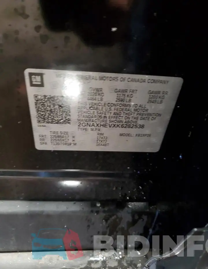 2GNAXHEVXK6282538 Photo# 13
