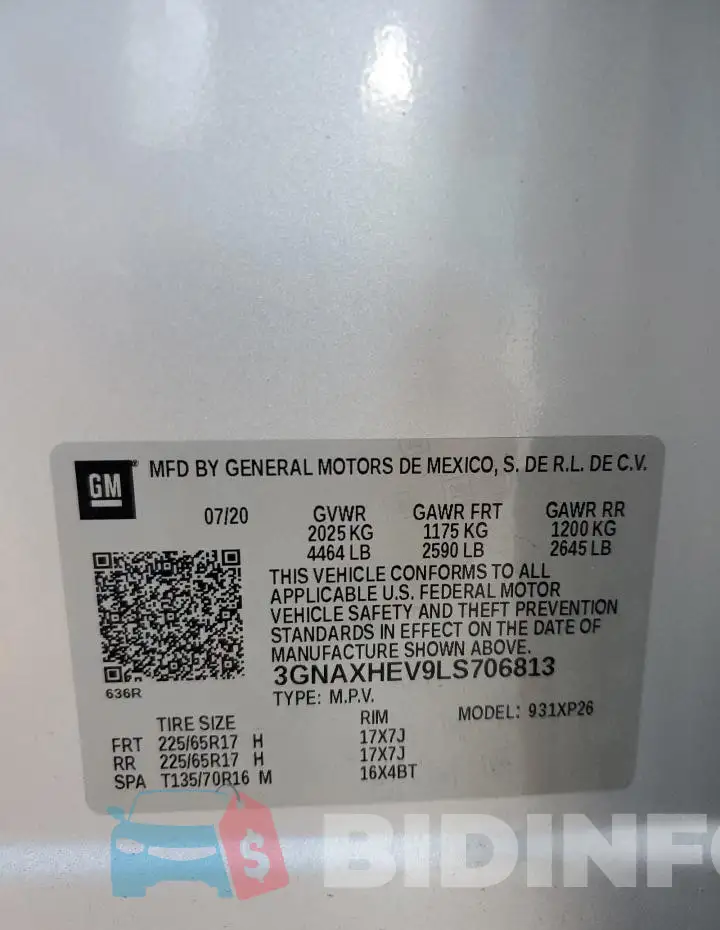 3GNAXHEV9LS706813 Photo# 13