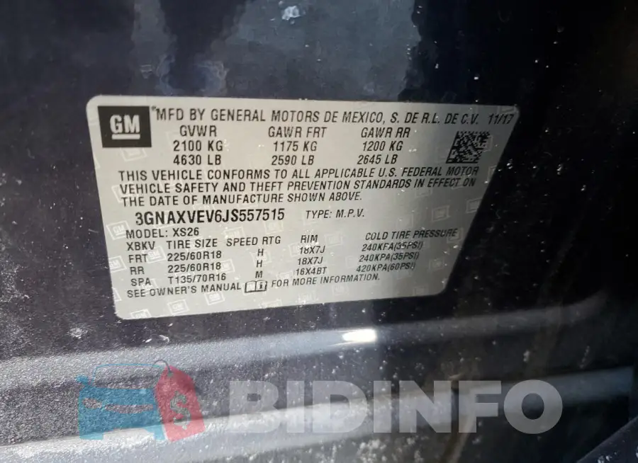 3GNAXVEV6JS557515 Photo# 13