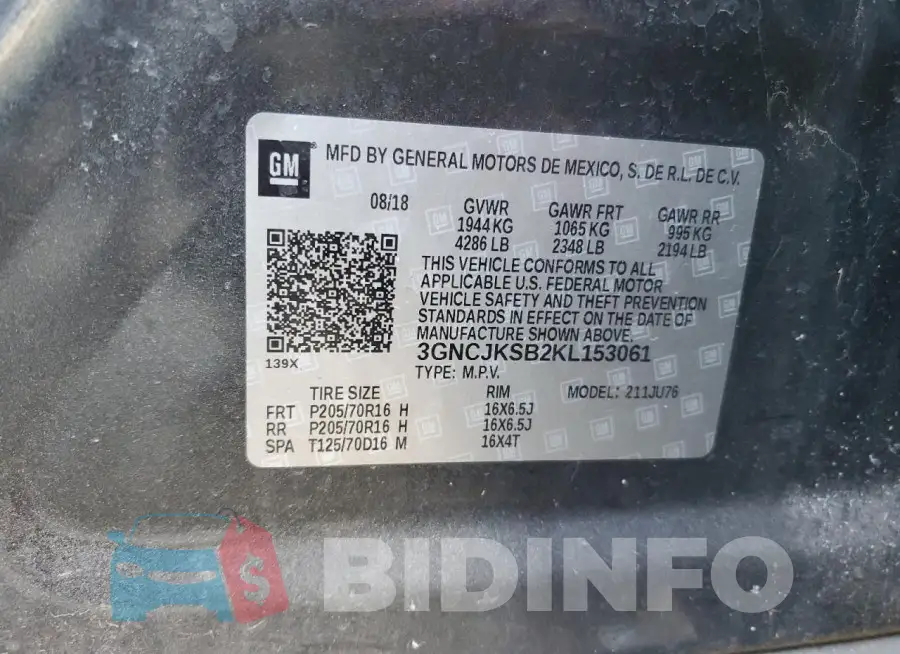 3GNCJKSB2KL153061 Photo# 13