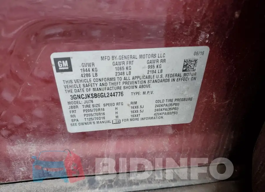 3GNCJKSB6GL244776 Photo# 12