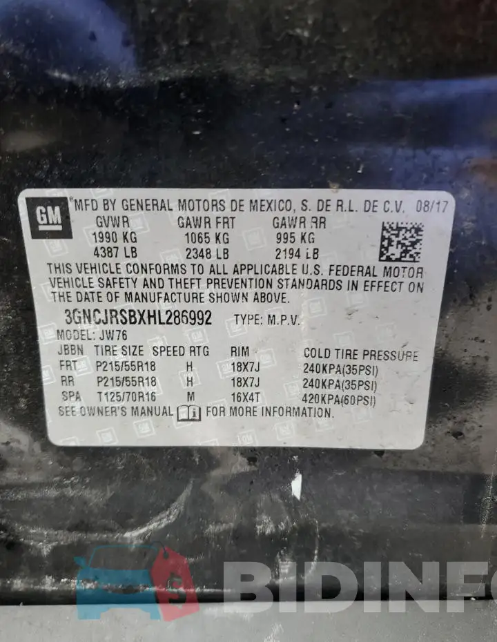 3GNCJRSBXHL286992 Photo# 13