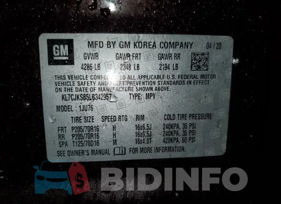 KL7CJKSB5LB342957 Photo# 13