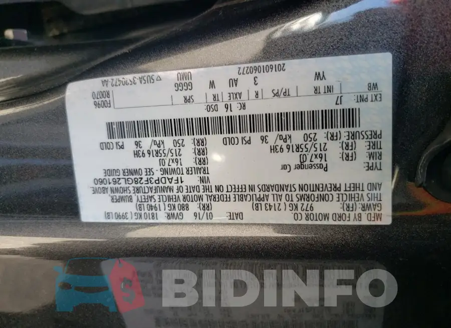1FADP3F28GL261060 Photo# 12