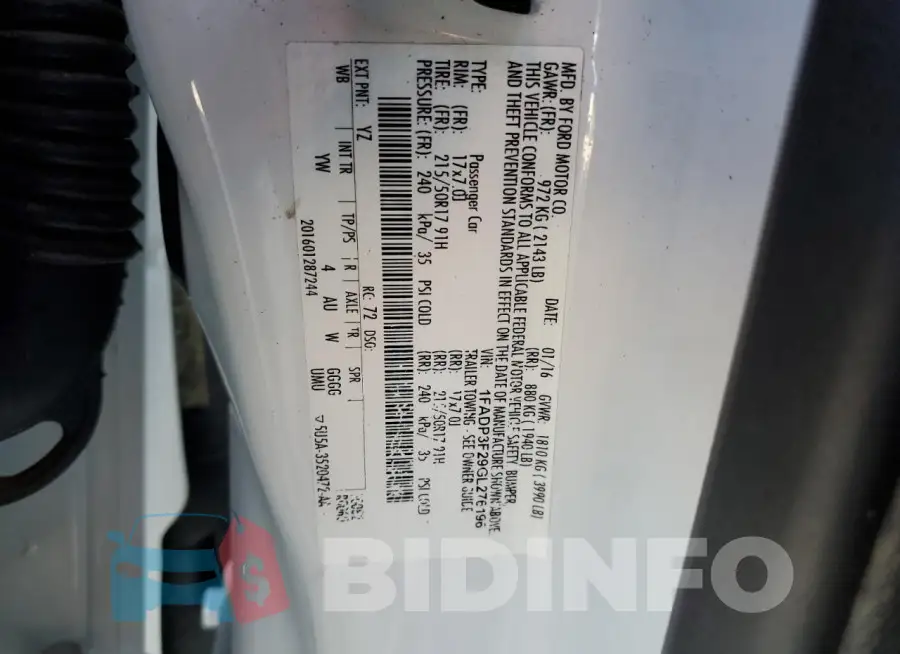 1FADP3F29GL276196 Photo# 12