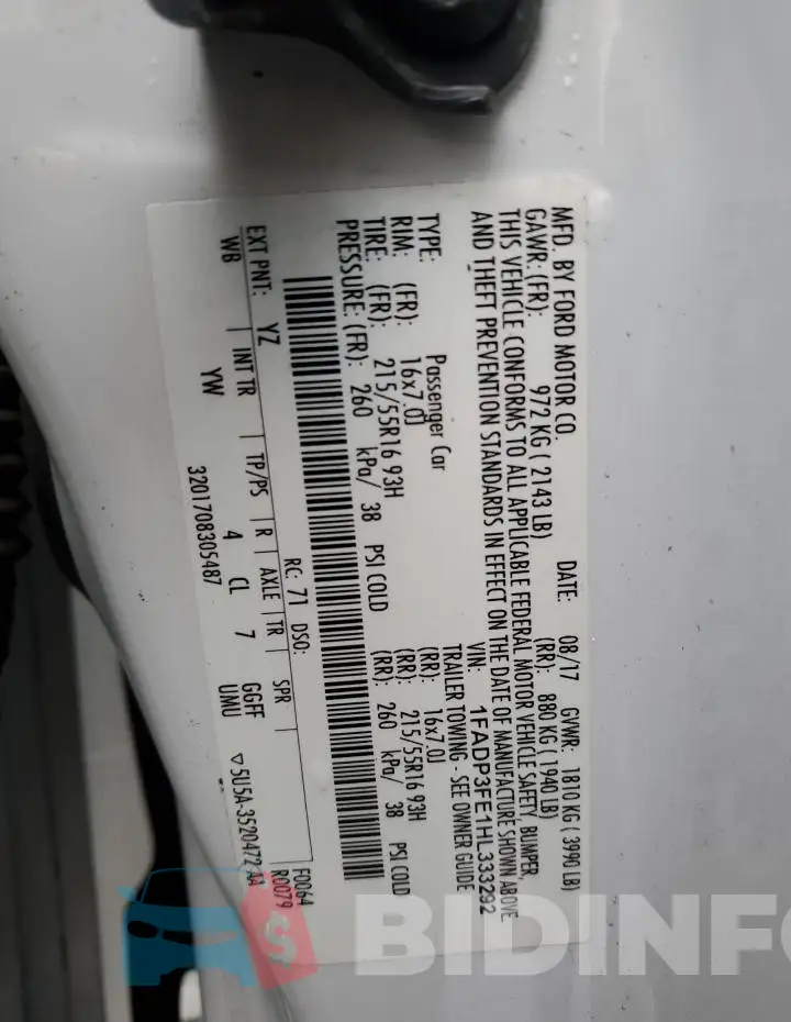 1FADP3FE1HL333292 Photo# 12