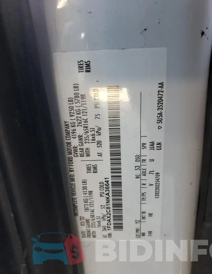 1FDAX2C81NKA36641 Photo# 13