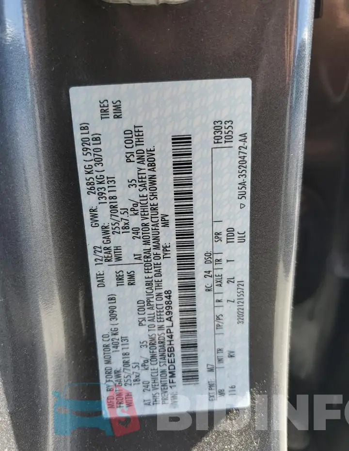 1FMDE5BH4PLA99848 Photo# 14