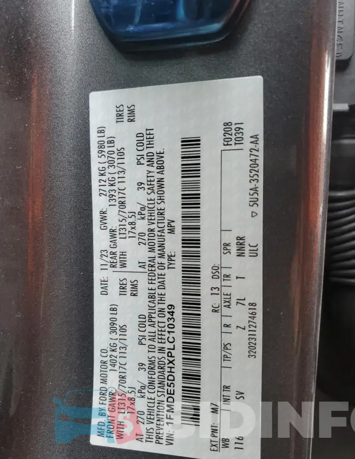 1FMDE5DHXPLC10349 Photo# 13