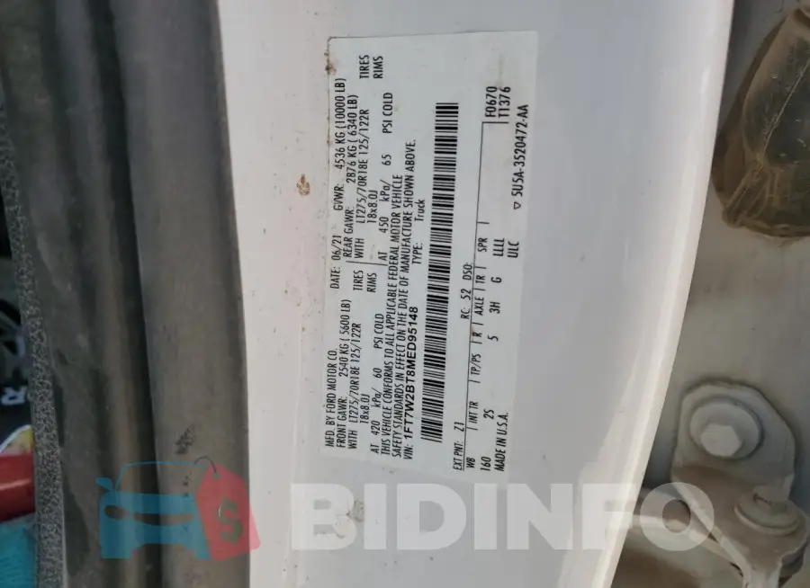 1FT7W2BT8MED95148 Photo# 12
