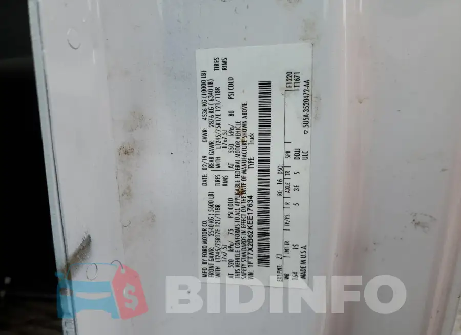 1FT7X2B62KEE17634 Photo# 13