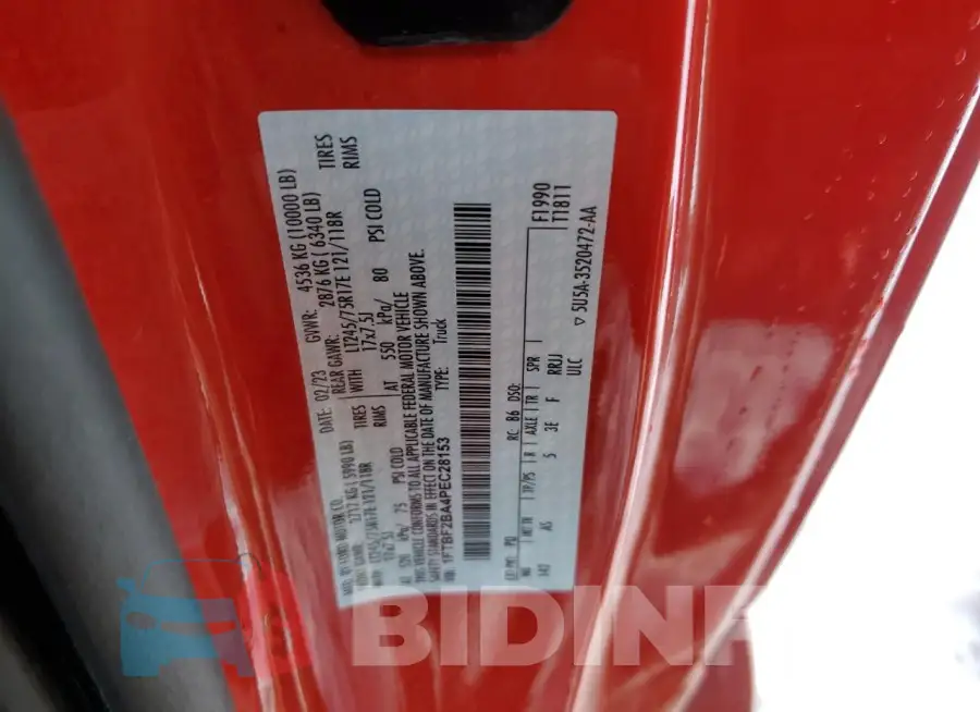 1FTBF2BA4PEC28153 Photo# 12