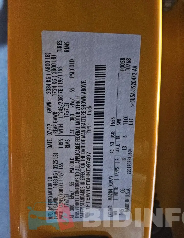 1FTEW1CF8HKD97497 Photo# 12