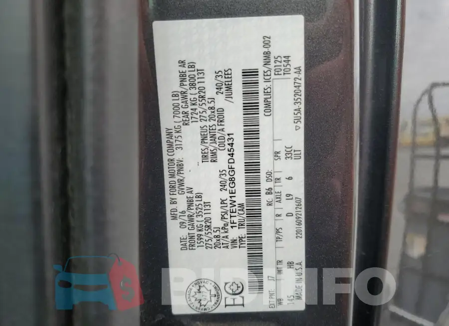 1FTEW1EG8GFD45431 Photo# 12