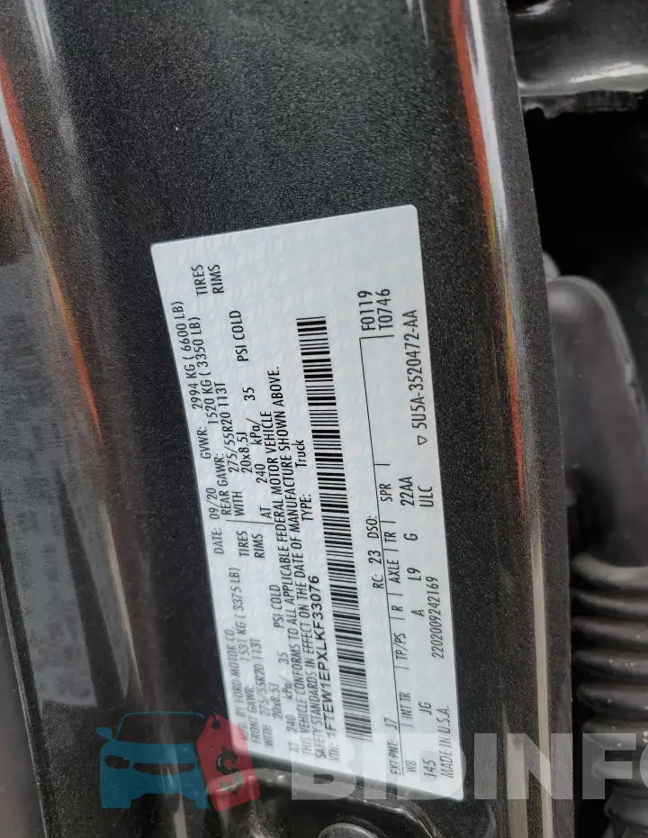 1FTEW1EPXLKF33076 Photo# 12