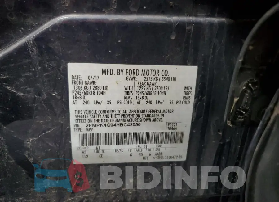 2FMPK4G94HBC42056 Photo# 13