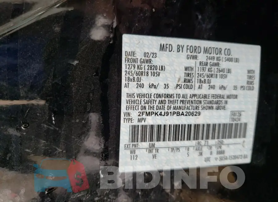 2FMPK4J91PBA20629 Photo# 14
