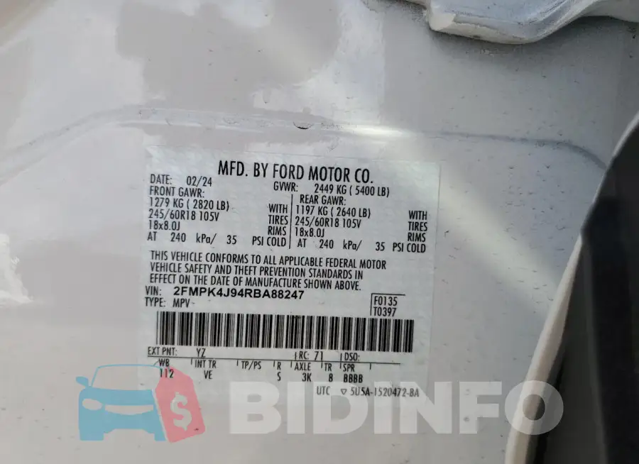 2FMPK4J94RBA88247 Photo# 14