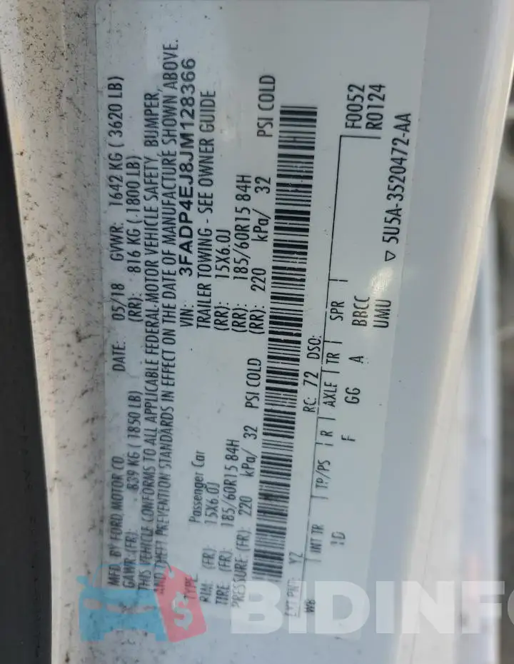 3FADP4EJ8JM128366 Photo# 12