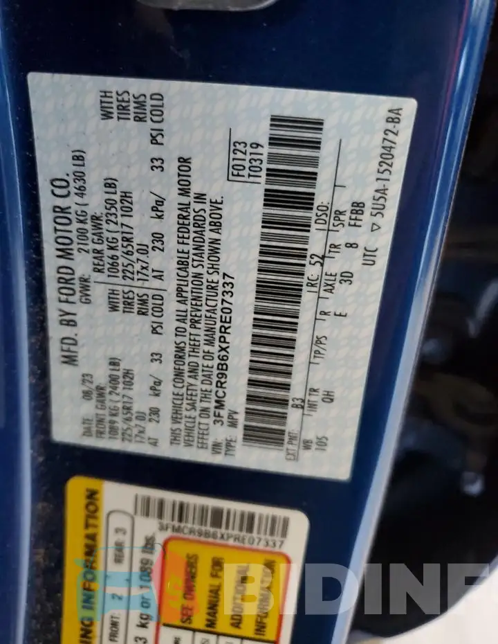 3FMCR9B6XPRE07337 Photo# 13