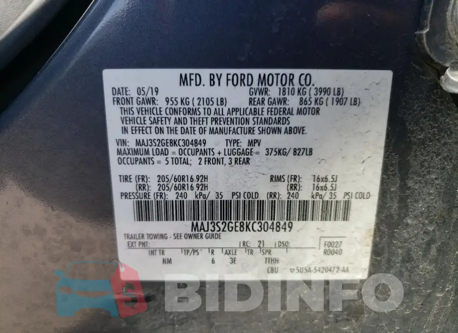 MAJ3S2GE8KC304849 Photo# 13