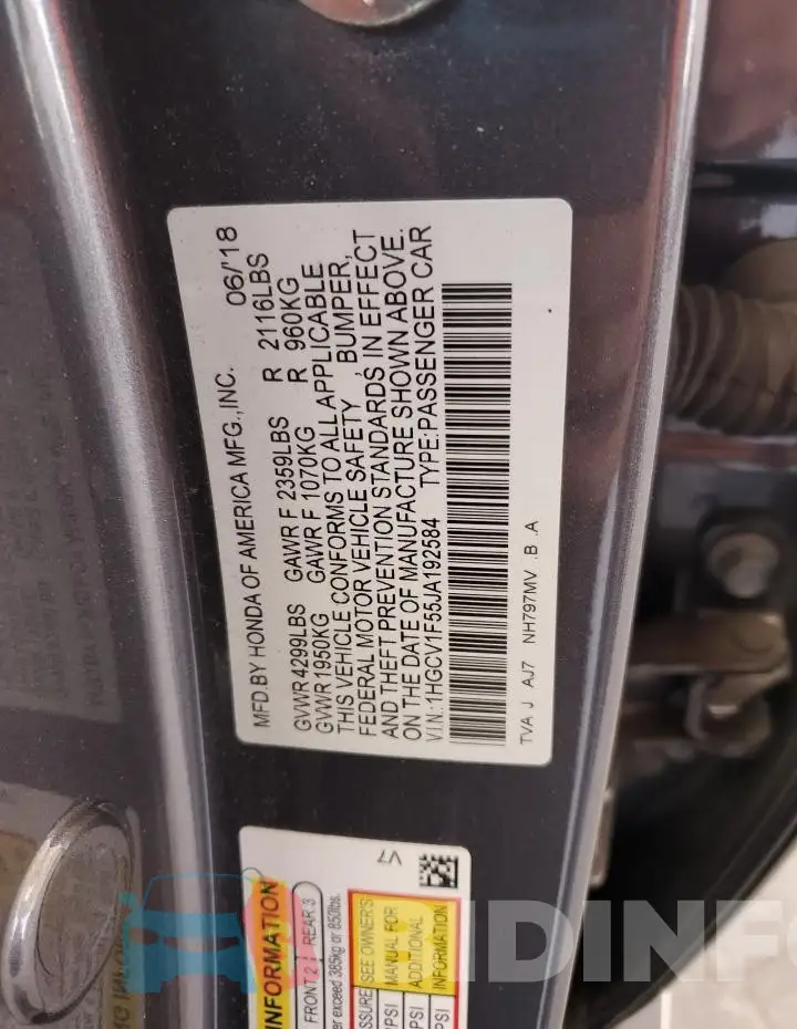 1HGCV1F55JA192584 Photo# 12
