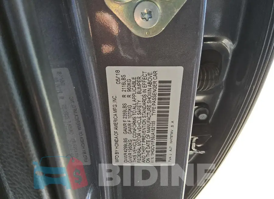 1HGCV1F59JA182155 Photo# 12
